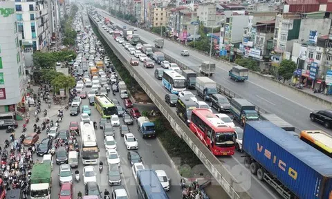 Từ đêm 12/5, cấm toàn bộ xe đường trên cao Vành đai 3 hướng Big C - Mai Dịch